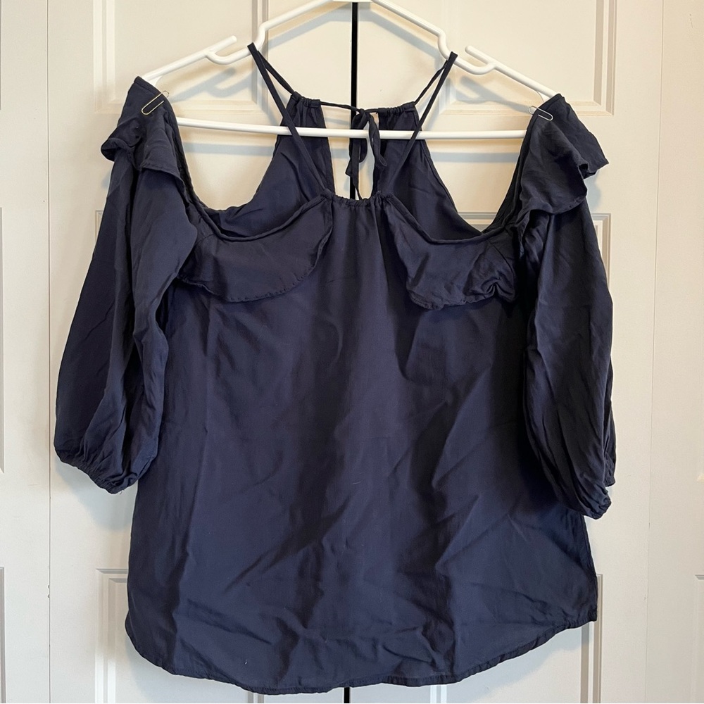 ABERCROMBIE & FITCH Cold Shoulder Marine Tunic